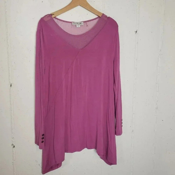 Simply Noelle‎ L/XL pink asymmetric tunic - Picture 1 of 5